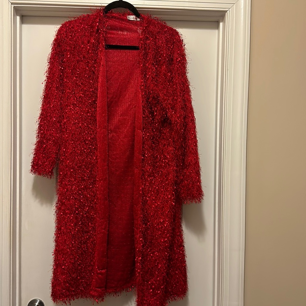 Fuzzy Long Cardigan
